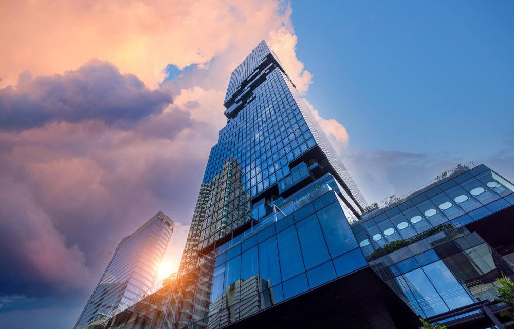 Glass office towers